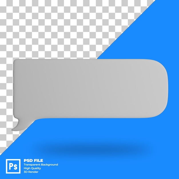 Ilustración 3D PSD del icono de la burbuja del discurso