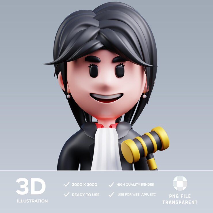 PSD ilustración en 3d de psd lawyer