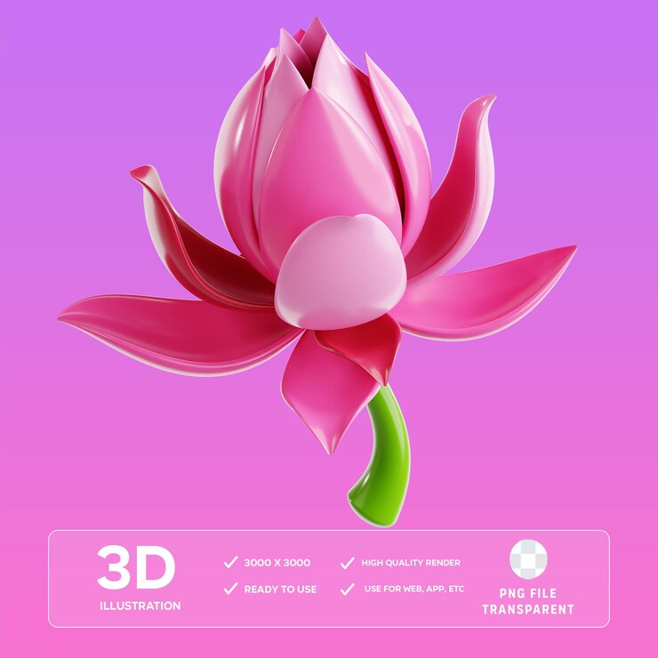 Ilustración 3D de PSD Lotus