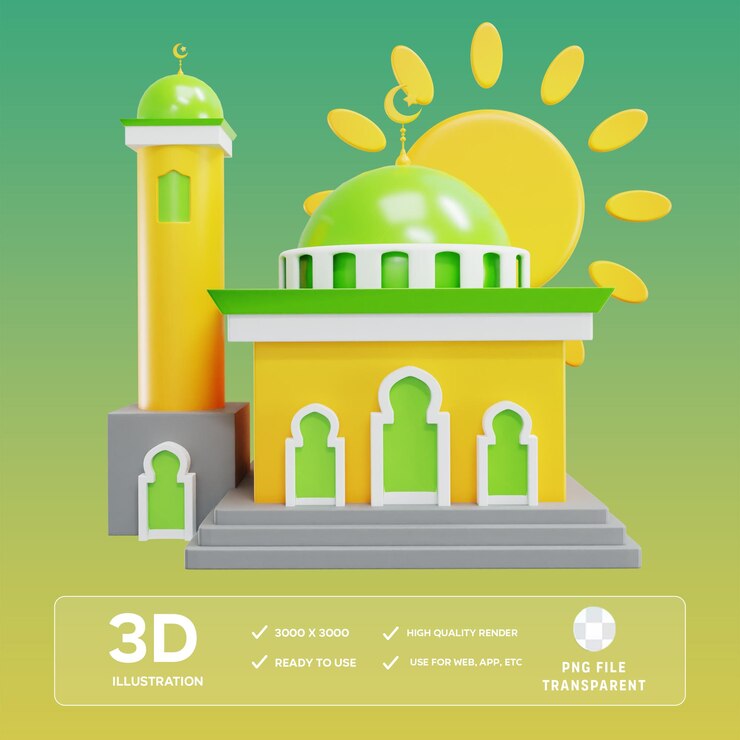 Ilustración en 3D de PSD matahari terbit