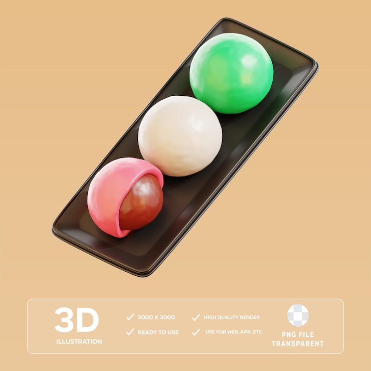 PSD ilustración en 3d de psd mochi