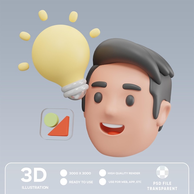 PSD ilustración 3d de psd para obtener ideas