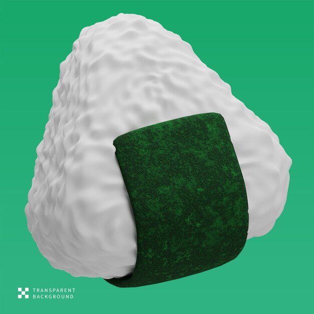 Ilustración en 3D de PSD onigiri