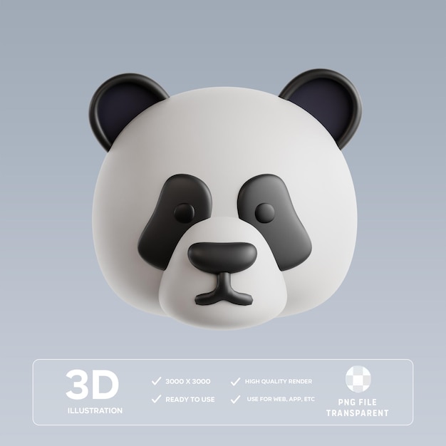 Ilustración 3D de PSD Panda