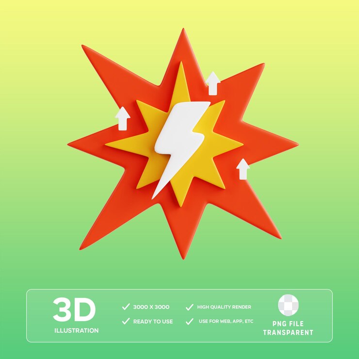 PSD ilustración en 3d de psd power up