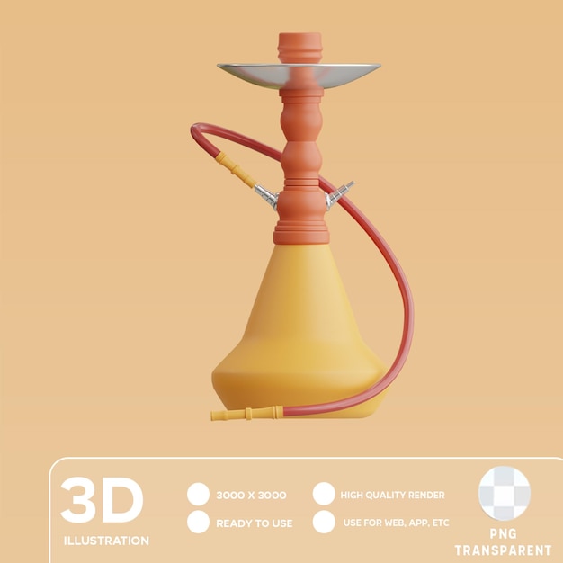 Ilustración en 3d de psd shisha