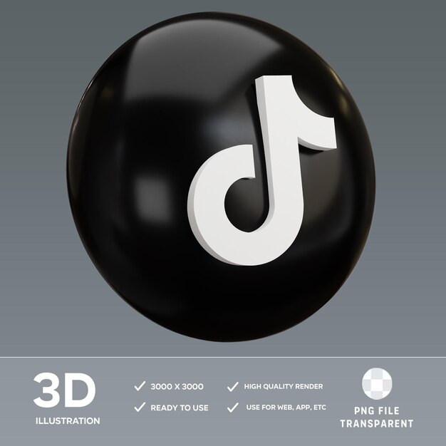 Ilustración 3D de PSD tiktok