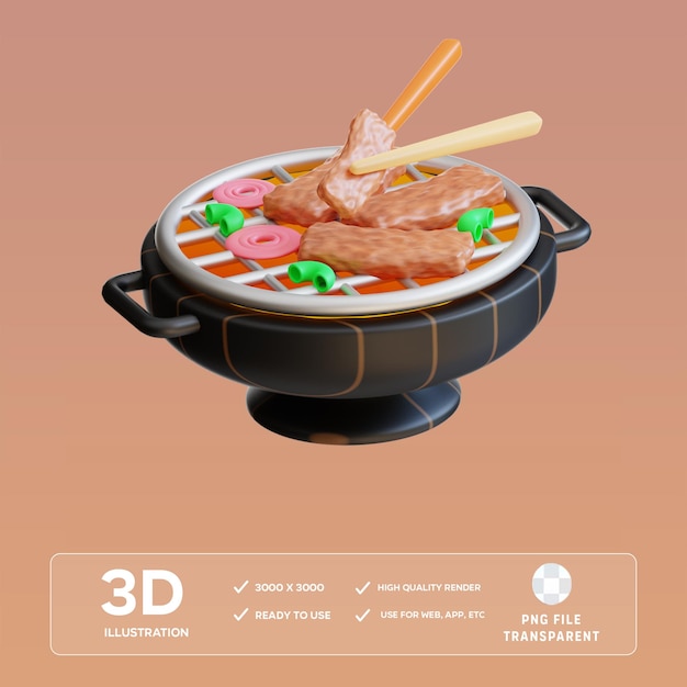 Ilustración 3D de PSD yakiniku