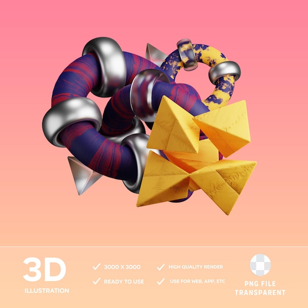 Ilustración en 3D de PSD