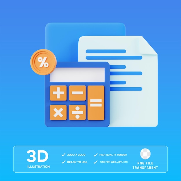 Ilustración en 3D de PSD