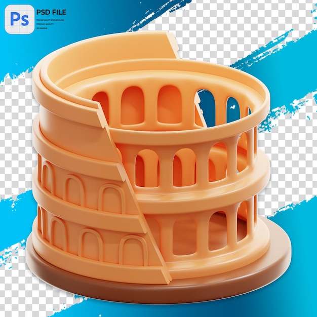 Ilustración 3D de un punto de referencia de una ciudad famosa Render Icon Isolado PNG
