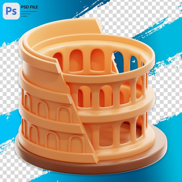 PSD ilustración 3d de un punto de referencia de una ciudad famosa render icon isolado png