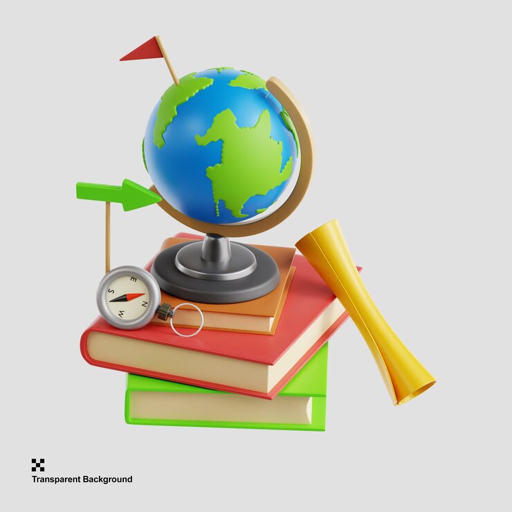 PSD ilustración 3d que destaca la geografía y el mapeo