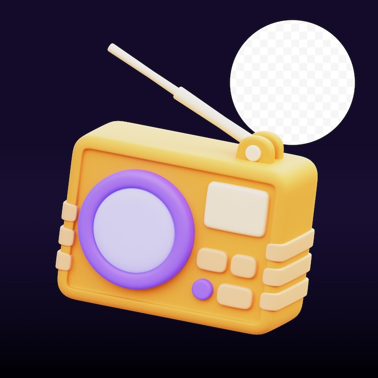 PSD ilustración 3d de radio