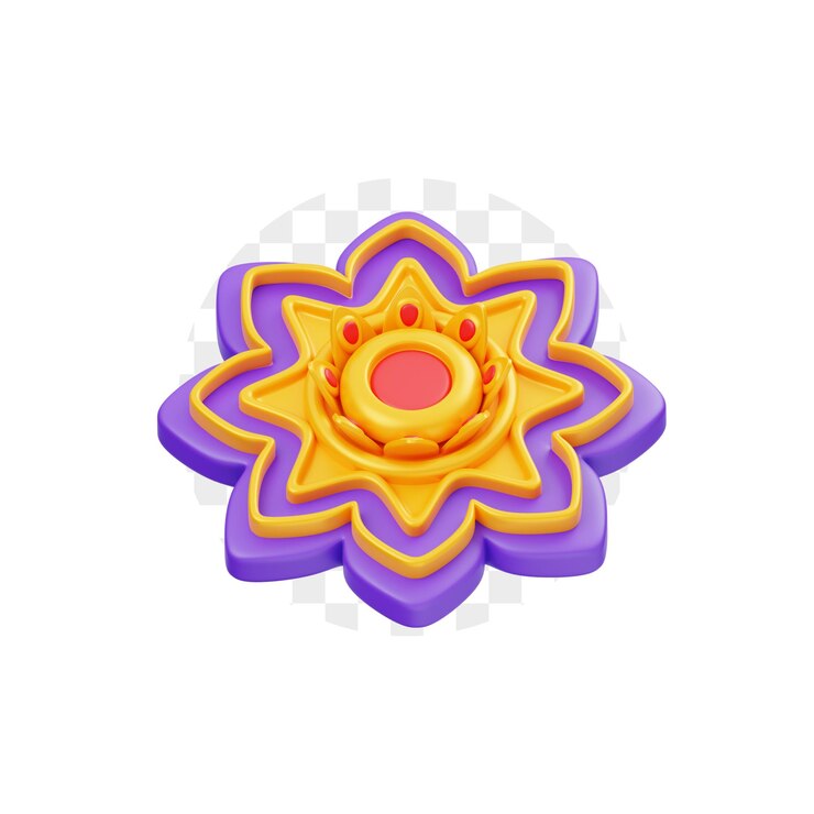 PSD ilustración en 3d de rangoli
