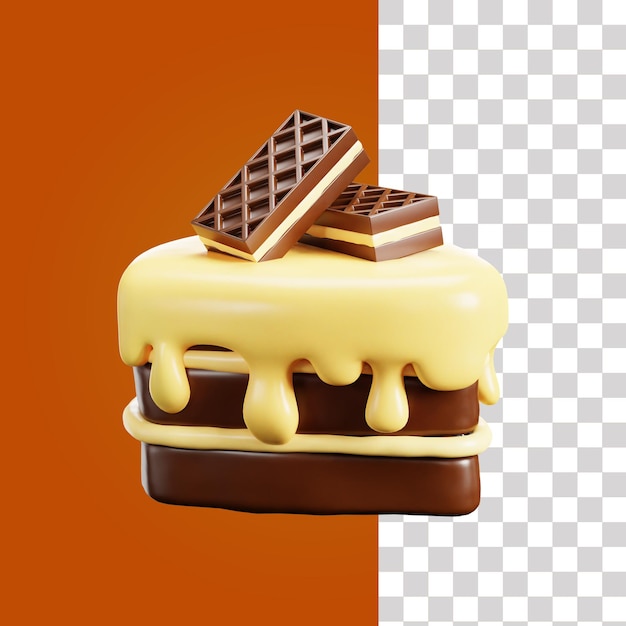 Ilustración en 3D de las rebanadas de tiramisu