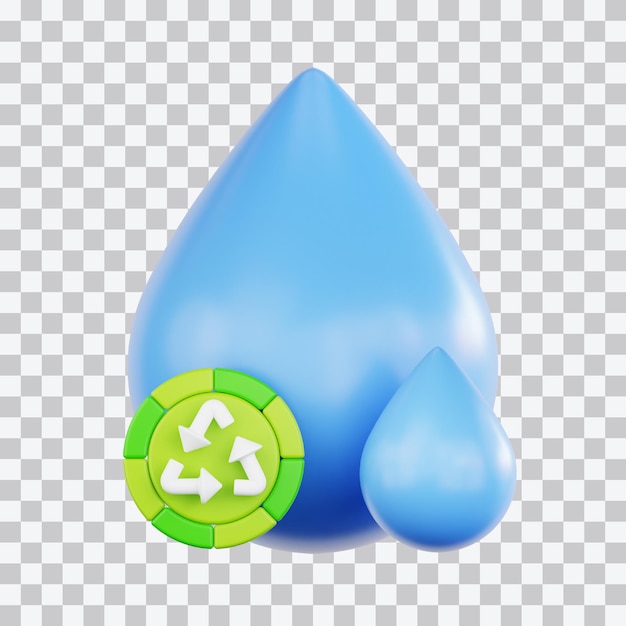 Ilustración 3D del reciclaje del agua