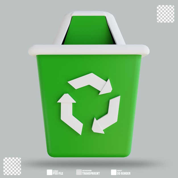 Ilustración 3D Reciclar 3