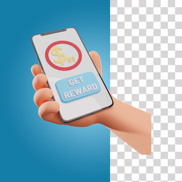 Ilustración 3D de recompensa de pago