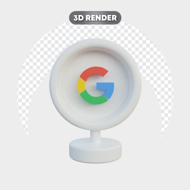 Ilustración 3d de las redes sociales google aislado