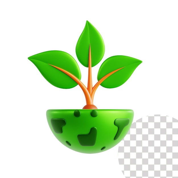 Ilustración en 3D de la reforestación