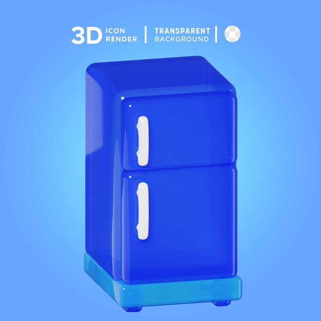 PSD ilustración 3d del refrigerador psd