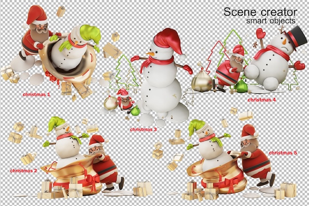 Ilustración 3d un regalo de santa claus el día de navidad