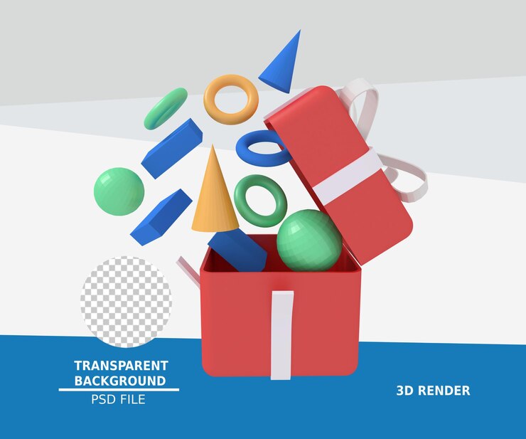 PSD ilustración 3d de regalo sorpresa