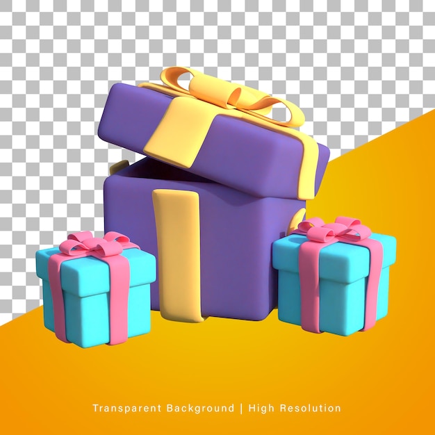 Ilustración 3D de regalo