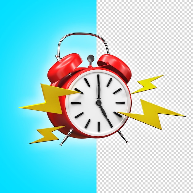 Ilustración 3d de reloj despertador