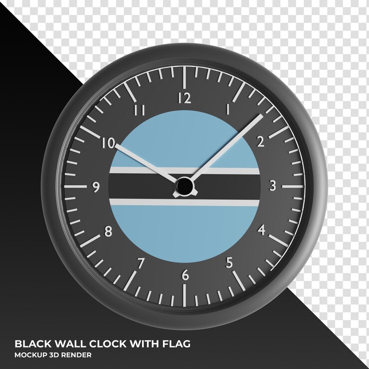 PSD ilustración 3d del reloj de pared con la bandera de brasil