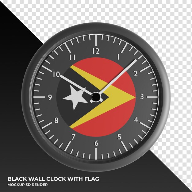 Ilustración 3d del reloj de pared con la bandera de ecuador