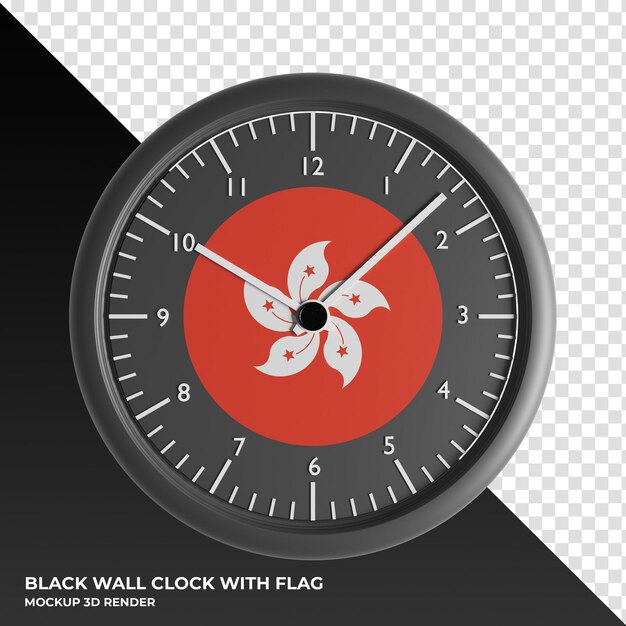 PSD ilustración 3d del reloj de pared con la bandera de islandia