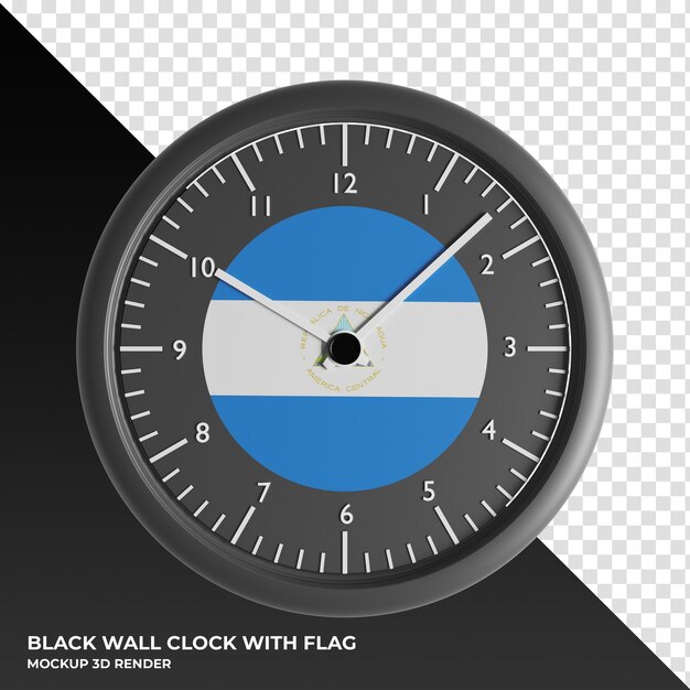 PSD ilustración 3d del reloj de pared con la bandera de nigeria