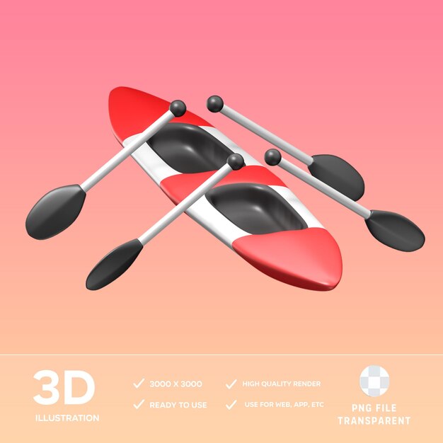 Ilustración 3D de remo en PSD