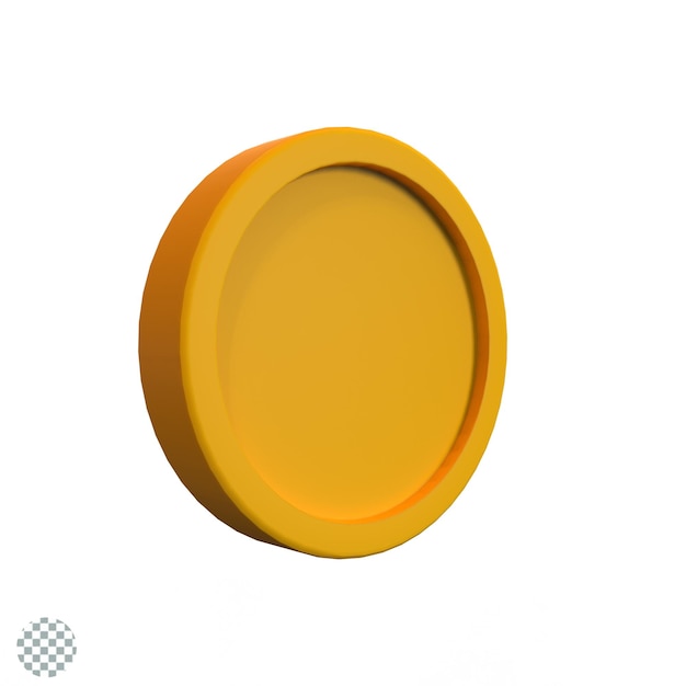 Ilustración 3D Render moneda aislado