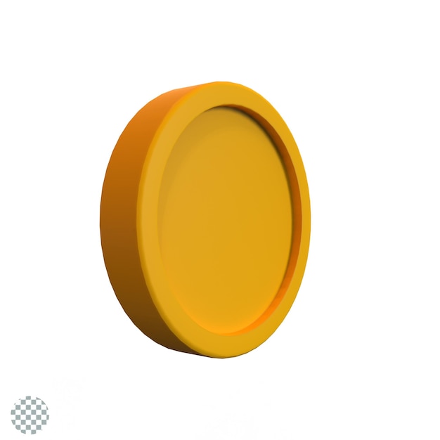 Ilustración 3D Render moneda aislado