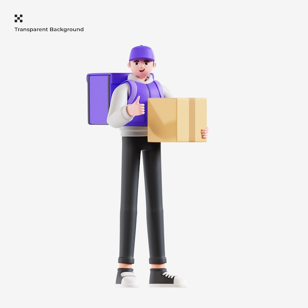 Ilustración 3d de repartidor