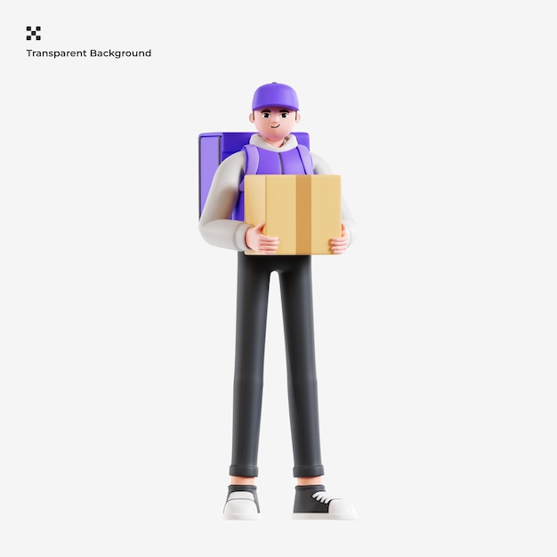 Ilustración 3d de repartidor