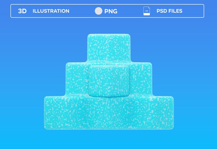 PSD ilustración en 3d de resina plástica psd abstracta