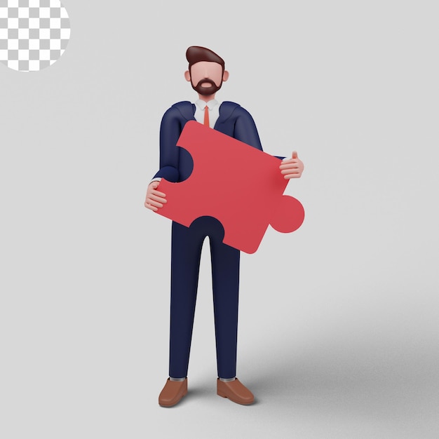 Ilustración 3D. Resolución de problemas. decisión creativa, tarea difícil, pensamiento lateral