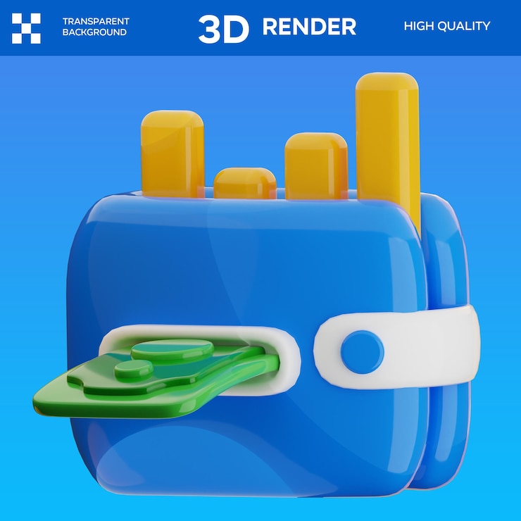 PSD ilustración 3d de retirada de psd