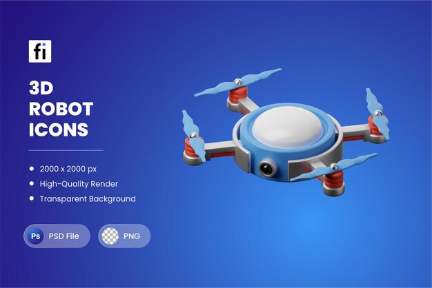 Ilustración 3D del robot dron