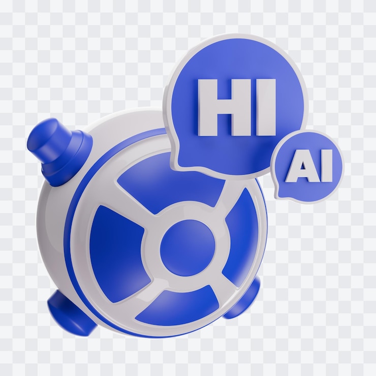 PSD ilustración en 3d del robot de ia
