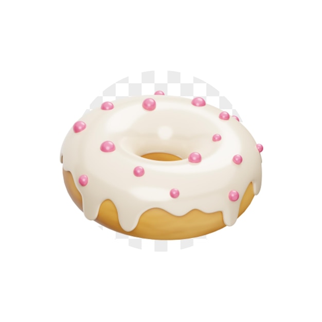 Ilustración en 3D de las rosquillas de vainilla de chocolate