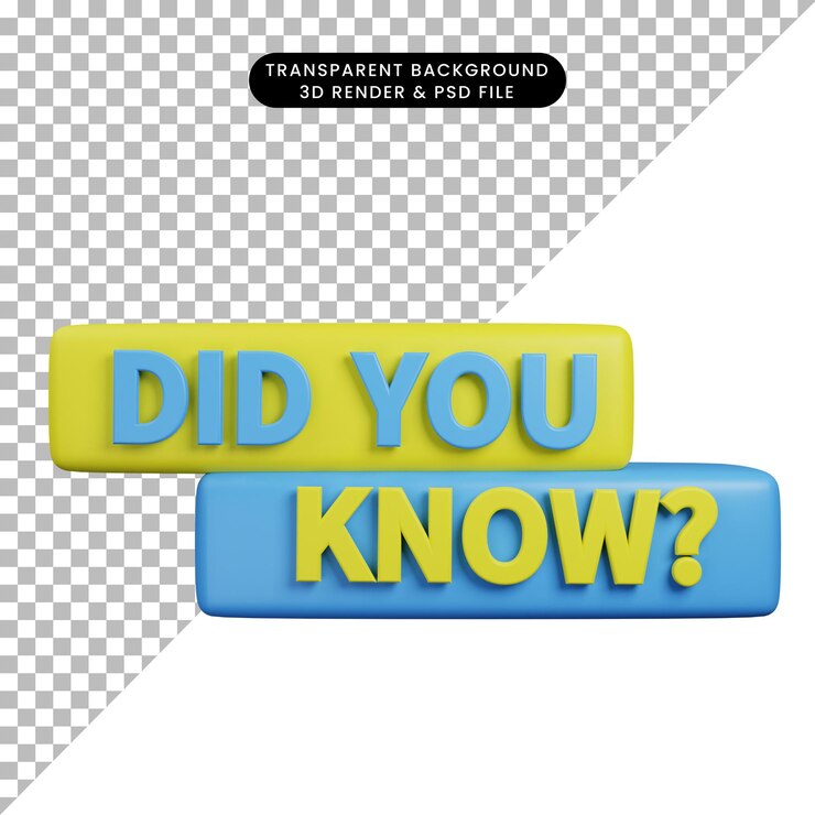 PSD ilustración 3d ¿sabías que el diseño de etiquetas 3d render