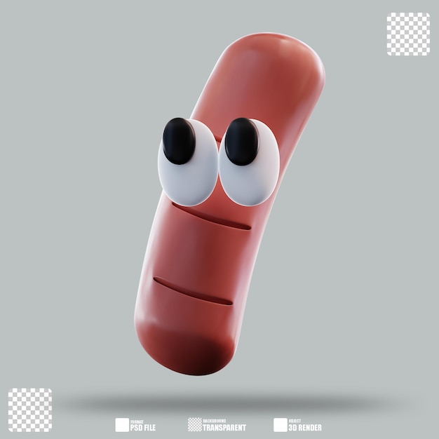 Ilustración 3D de las salchichas lindas 2