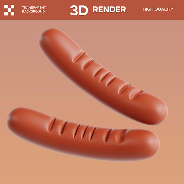 Ilustración 3D de las salchichas PSD