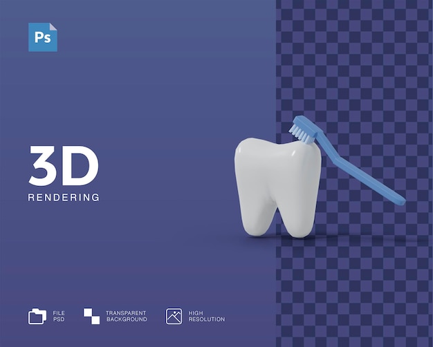 PSD ilustración 3d de salud dental