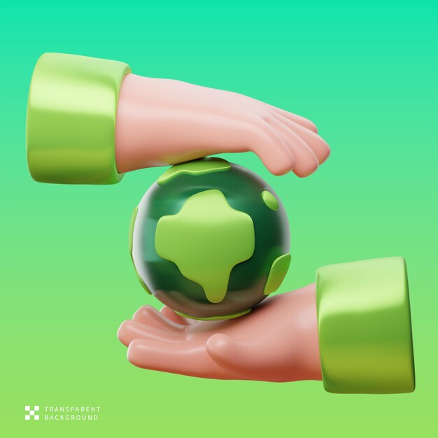 Ilustración en 3D de Salvar la Tierra